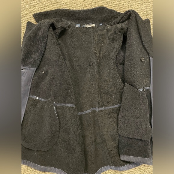 Polo Ralph Lauren Vintage Double Breasted Shearling Ranch Coat in Navy Size XL - Picture 7 of 9